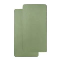 Meyco Baby Ledikanthoeslaken Uni Olive Green 60 x 120 cm 2-Pack> Hoeslakens