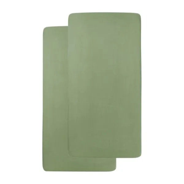Meyco Baby Ledikanthoeslaken Uni Olive Green 60 x 120 cm 2-Pack> Hoeslakens