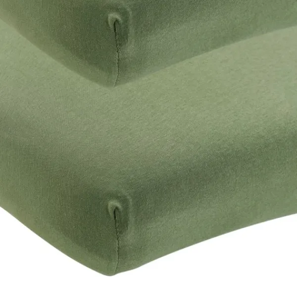 Meyco Baby Ledikanthoeslaken Uni Olive Green 60 x 120 cm 2-Pack> Hoeslakens