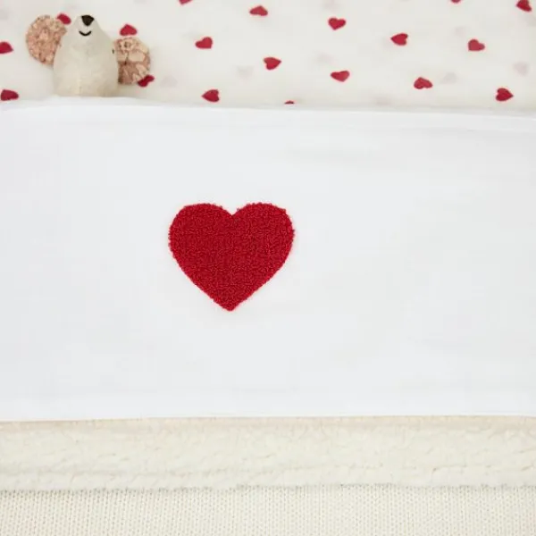 Meyco Baby Ledikantlaken Sweet Heart Red 100 x 150 cm> Ledikantlakens