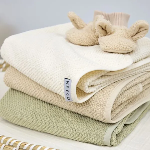Meyco Baby Popcorn Badcape - 75 x 75 cm - Soft Olive> Badcapes