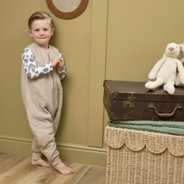 Meyco Baby Slaapzak Jumper Winter Hydrofiel Uni Pre-Washed Sand 92 cm> 4-Seizoenen Slaapzakken|Winter Slaapzakken