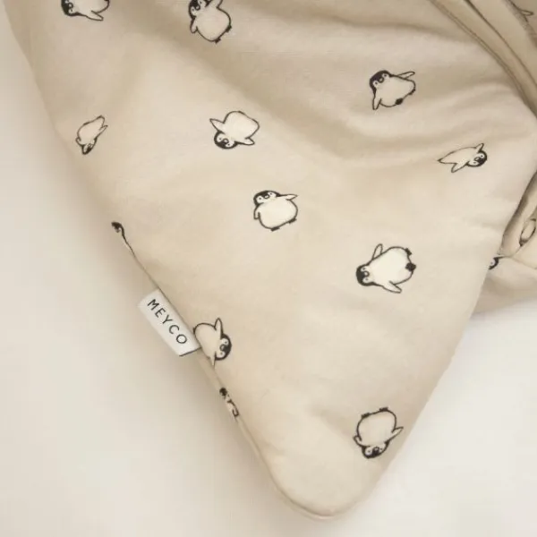 Meyco Baby Slaapzak Met Afritsbare Mouwen Penguin Soft Sand 70 cm> 4-Seizoenen Slaapzakken|Winter Slaapzakken