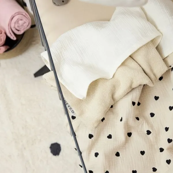 Meyco Baby Sweet Heart Wiegdeken - 75 x 100 cm - Pre-Washed Hydrofiel - Soft Sand> Wiegdekens