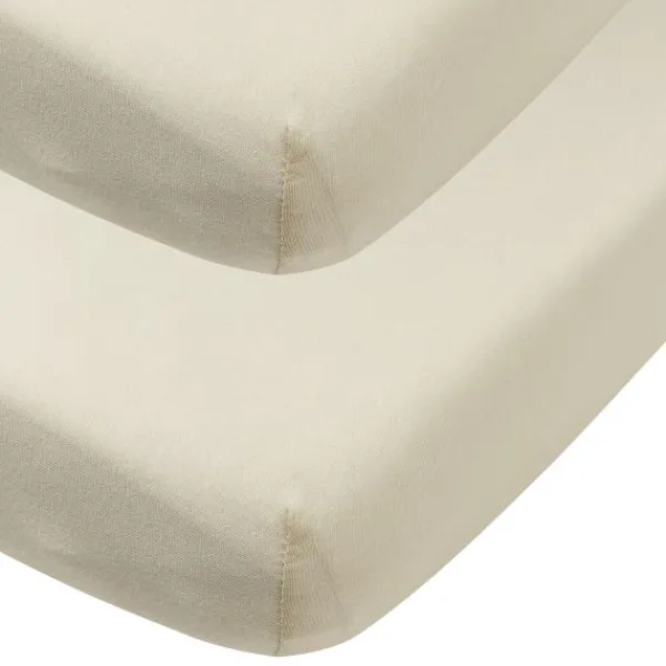 Meyco Baby Uni Hoeslaken Juniorbed- 2 Stuks - 70 x 140 cm - Jersey - Nature> Hoeslakens