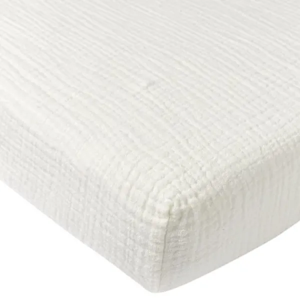 Meyco Baby Uni Hoeslaken Ledikant - 60 x 120 cm - Pre-Washed Hydrofiel - Offwhite> Hoeslakens