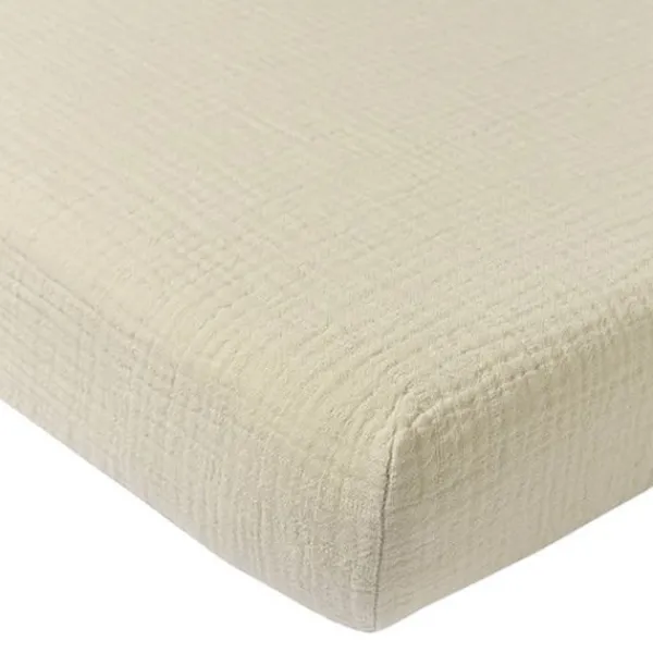 Meyco Baby Uni Hoeslaken Ledikant - 60 x 120 cm - Pre-Washed Hydrofiel - Offwhite> Hoeslakens