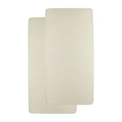 Meyco Baby Uni Hoeslaken Ledikant - 2 Stuks - 60 x 120 cm - Jersey - Nature><noscript><img width=