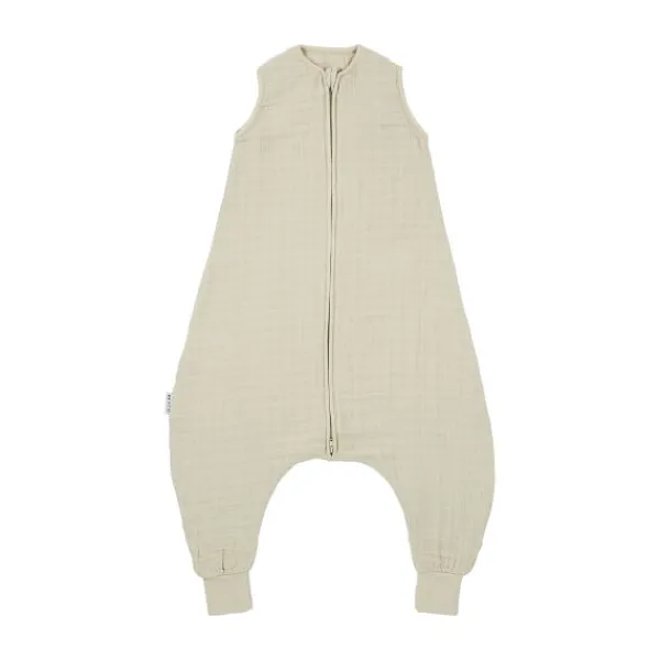 Meyco Baby Uni Zomer Slaapoverall Jumper - 92 cm - Pre-Washed Hydrofiel - Soft Sand> 4-Seizoenen Slaapzakken|Zomer Slaapzakken