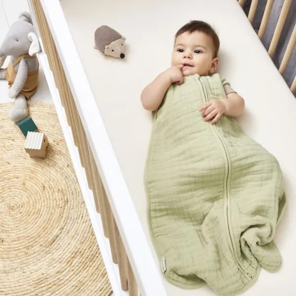 Meyco Baby Uni Zomerslaapzak - 110 cm - Pre-Washed Hydrofiel - Soft Sand> 4-Seizoenen Slaapzakken|Zomer Slaapzakken