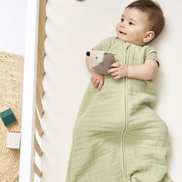 Meyco Baby Uni Zomerslaapzak - 60 cm - Pre-Washed Hydrofiel - Soft Sand> 4-Seizoenen Slaapzakken|Zomer Slaapzakken