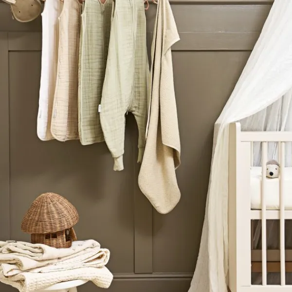 Meyco Baby Uni Zomerslaapzak - 60 cm - Pre-Washed Hydrofiel - Soft Sand> 4-Seizoenen Slaapzakken|Zomer Slaapzakken