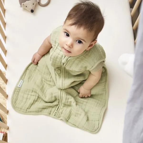 Meyco Baby Uni Zomerslaapzak - 90 cm - Pre-Washed Hydrofiel - Soft Sand> 4-Seizoenen Slaapzakken|Zomer Slaapzakken