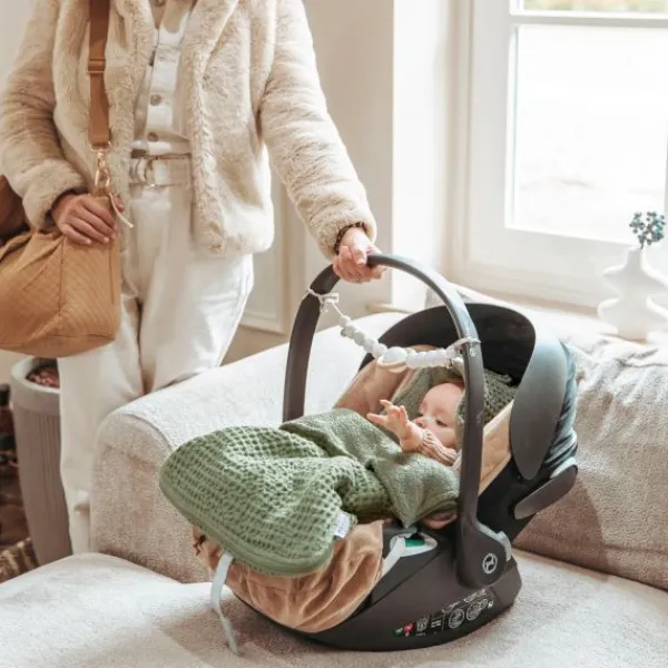 Meyco Baby Voetenzak Wafel Teddy Olive Green 40 x 82 cm> Accessoires Autostoel