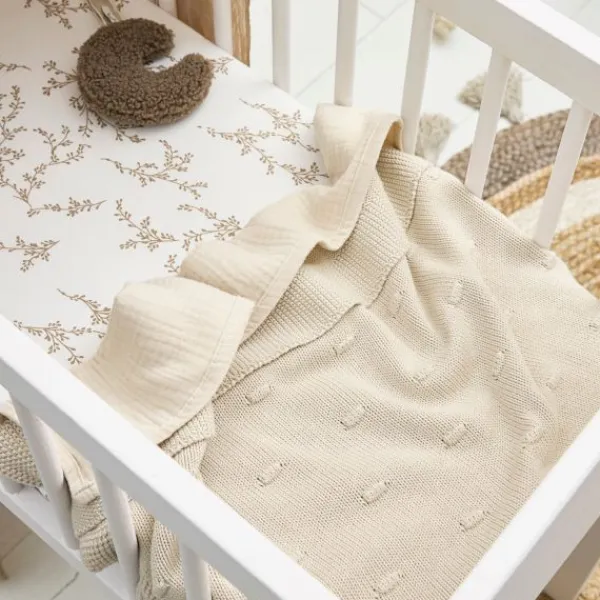 Meyco Baby Wiegdeken Knots Soft Sand 75 x 100 cm> Wiegdekens