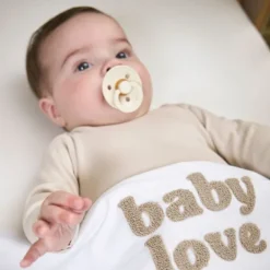 Meyco Baby Wieglaken Baby Love Sand Melange 75 x 100 cm><noscript><img width=