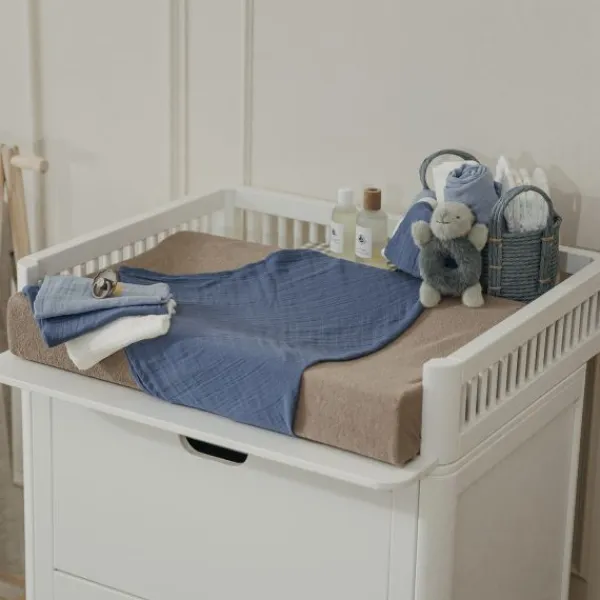 Meyco Hydrofiele Monddoekjes - 3 stuks - 30x30cm - Natural / Jeans Blue / Indigo> Monddoekjes / Spuugdoekjes