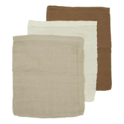 Meyco Hydrofiele Washandjes - 3 stuks - 20x17cm - Natural / Jeans Blue / Indigo><noscript><img width=
