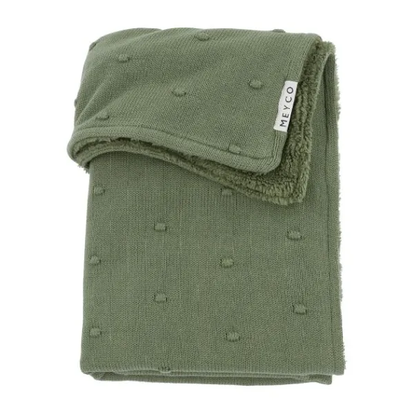 Meyco Ledikantdeken Mini Knots Sand Teddy 100x150cm> Ledikantdekens