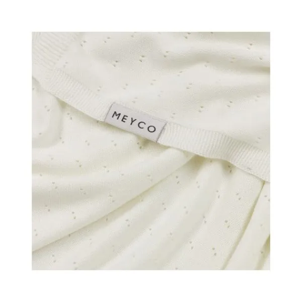 Meyco Wiegdeken Ajour Bamboe Offwhite 75 x 100 cm> Wiegdekens