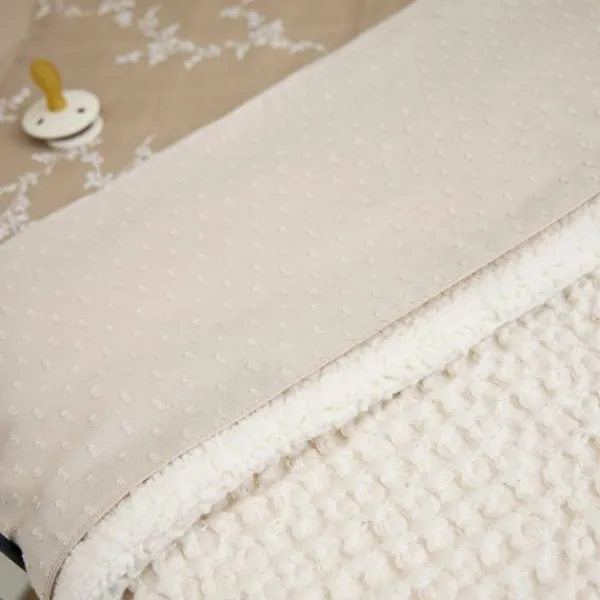 Meyco Wiegdeken Wafel Teddy Sand 75 x 100 cm> Wiegdekens