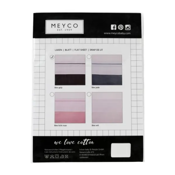 Meyco Wieglaken Bies Grijs 75 x 100 cm> Wieglakens