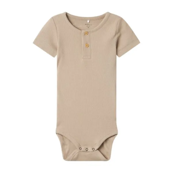 Name It Kab Button Korte Mouw Romper - Mt. 56 - Pure Cashmere> Rompertjes