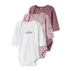 Name It Romper 3-Pack - Dolphin - Pure Cashmere - Maat 56><noscript><img width=
