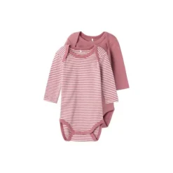 Name It Romper Stripe 2-Pack Mesa Rose 62> Rompertjes