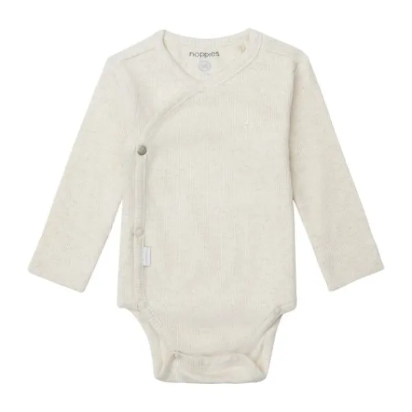 Noppies Romper Rib Nino Oatmeal 62> Rompertjes