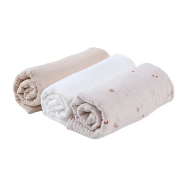 Noukie's B&M Set – 3 doeken – 70×70 cm – Katoen – Geluksduiven> Multidoek
