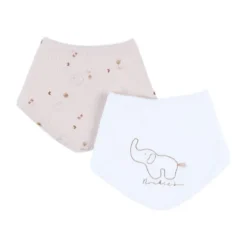 Noukie's B&M Set 2 Bandana Slabbetjes – Badstof & Katoen – Bali, Geluksduiven> Slabben