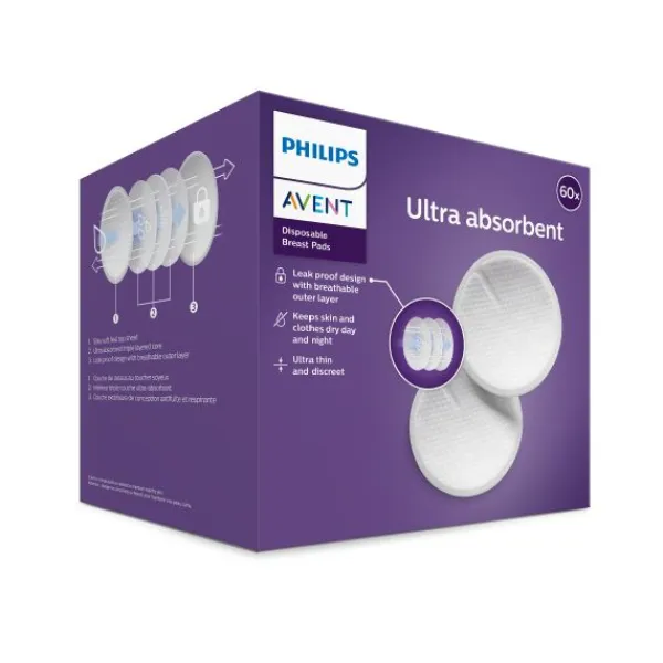 Philips Avent Borstkompressen Wegwerp (60 stuks) SCF254/61> Borst Verzorging
