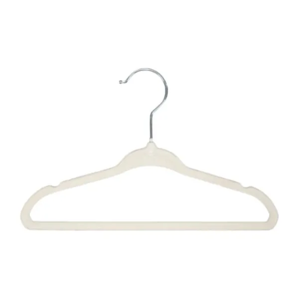 Puck Kledinghanger Velours Ecru (6 stuks)> Kledinghangers