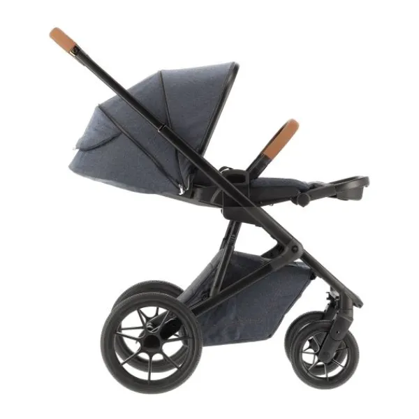 Qute Q-Rider Plus Kinderwagen - Denim Blue | Kidsriver Curve Autostoel - Black> Uitbreidbare Kinderwagens|Wandelwagens