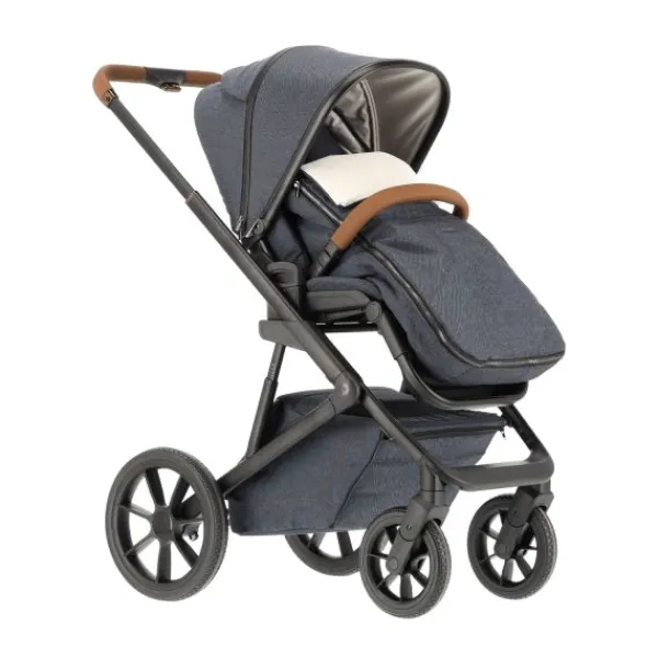 Qute Q-Rider Plus Kinderwagen - Denim Blue | Kidsriver Curve Autostoel - Black> Uitbreidbare Kinderwagens|Wandelwagens