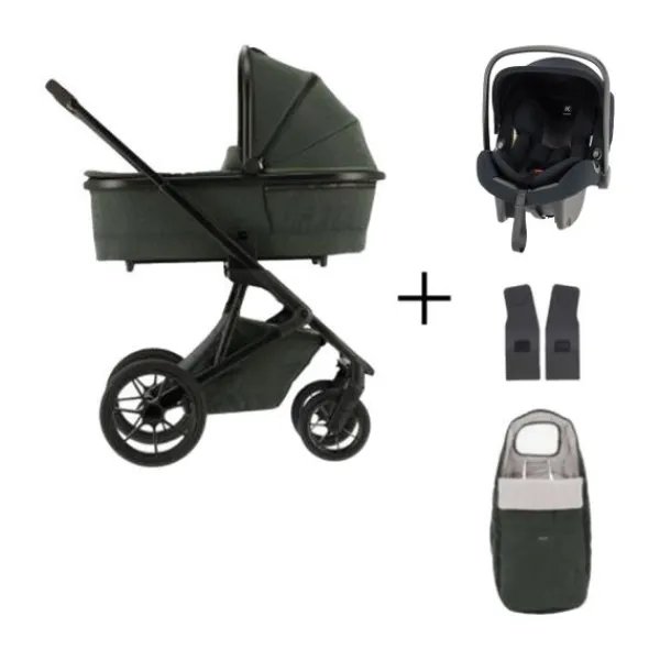 Qute Q-Rider Plus Kinderwagen - Denim Blue | Kidsriver Curve Autostoel - Black> Uitbreidbare Kinderwagens|Wandelwagens