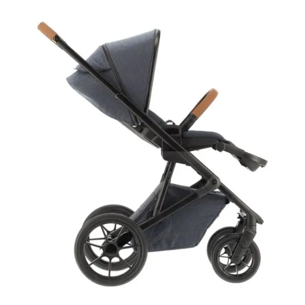Qute Q-Rider Plus Kinderwagen - Denim Blue | Kidsriver Curve Autostoel - Black> Uitbreidbare Kinderwagens|Wandelwagens