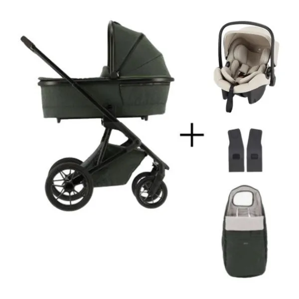Qute Q-Rider Plus Kinderwagen - Denim Blue | Kidsriver Curve Autostoel - Black> Uitbreidbare Kinderwagens|Wandelwagens