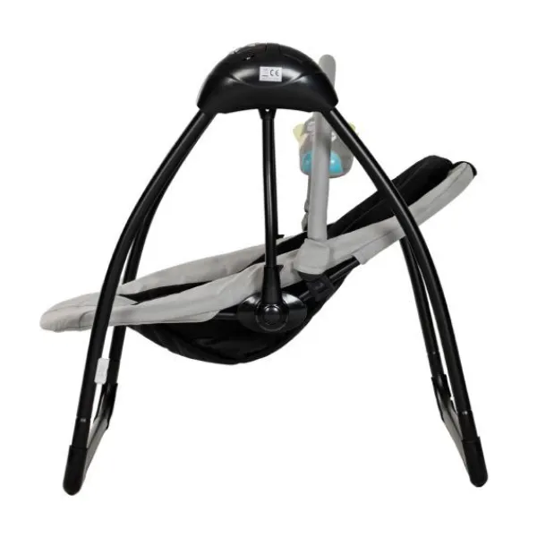 Qute Schommelstoel Q-Swing Softgrey Uil / Zwart Frame> Swings