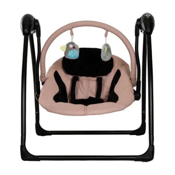 Qute Schommelstoel Q-Swing Softgrey Uil / Zwart Frame> Swings