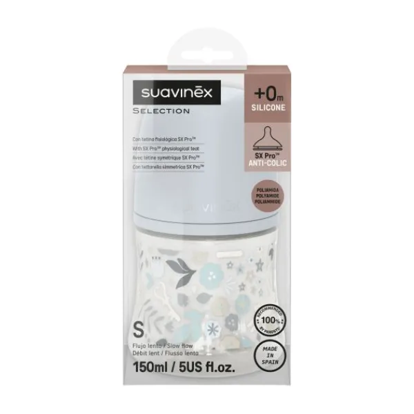 Suavinex Wonderland SX Pro Fles - Slow Flow - 150ml - Blauw> Flessen