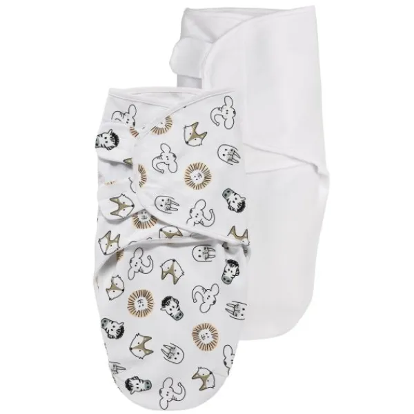 SwaddleMeyco 2-Pack Animal/Uni Wit0-3 Maanden> Inbakeren|4-Seizoenen Slaapzakken