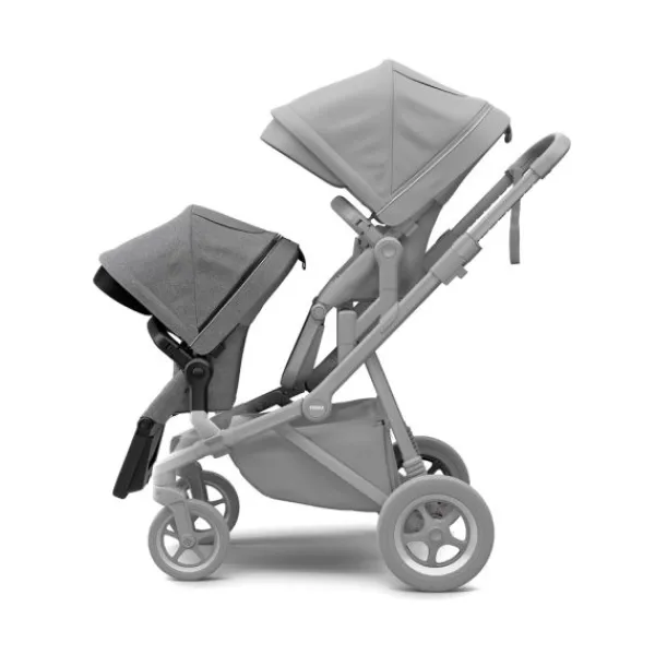 Thule Sleek Sibling Seat Grey Melange On Black> Accessoires Kinderwagens|Accessoires Tweeling/Duo
