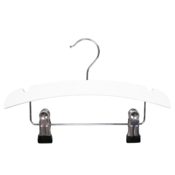 TWF Kledinghanger Hout Met Clips Wit (3 stuks)> Kledinghangers