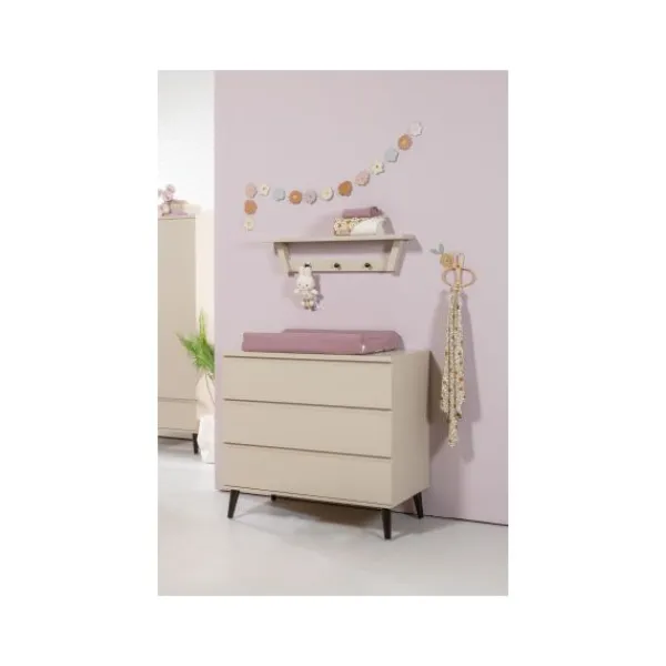 TWF Ledikant 60 x 120 - Commode - Hanglegkast Beach Island Clay> Complete Babykamers|Ladekasten