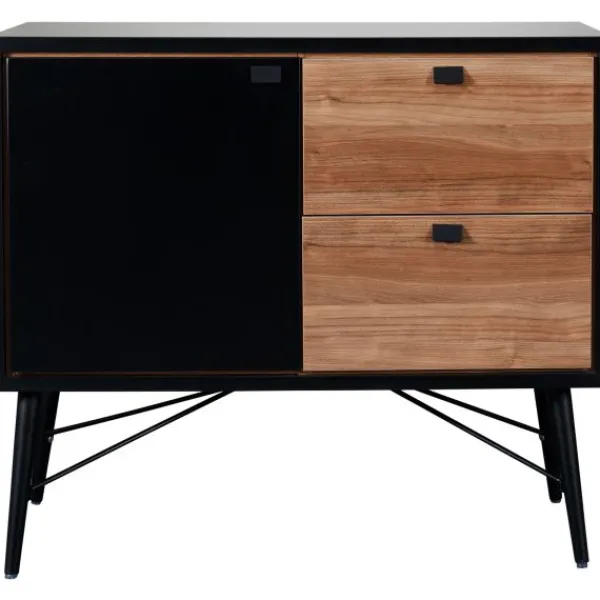 TWF Ledikant 60x120 - Commode - Hanglegkast 2-deurs Retro Black> Complete Babykamers|Ladekasten