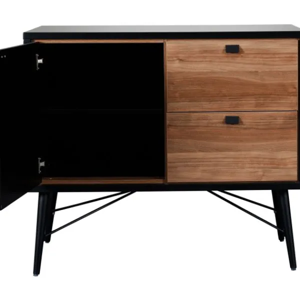 TWF Ledikant 60x120 - Commode - Hanglegkast 2-deurs Retro Black> Complete Babykamers|Ladekasten